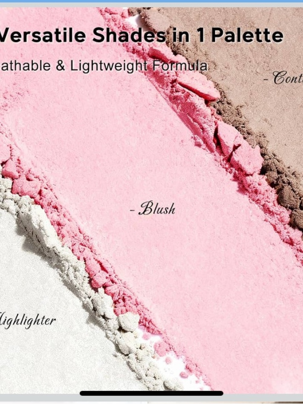 Color Nymph 3-in-1 Makeup Palette Blush Contour Highlighter with Mirror - Picture 4 of 6